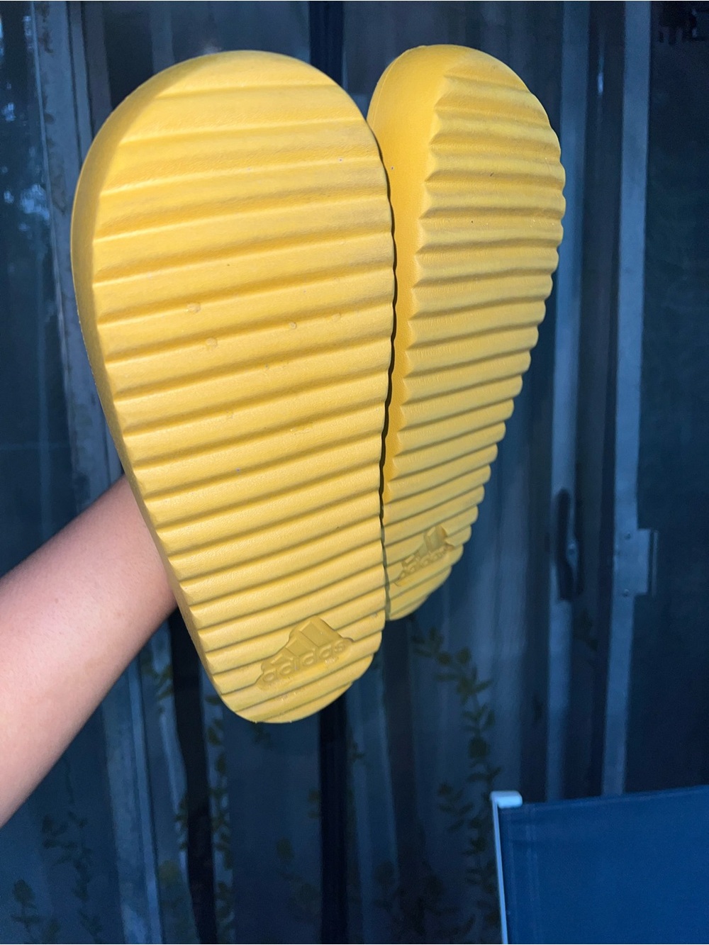 adidas Originals orange and Yellow Patterned Slide Sandals - Picture 11 of 12